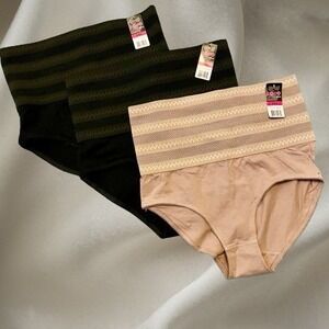 Cato's Coco Intimates Womens High Waisted Control Briefs Style 38609 2XL Tan Blk